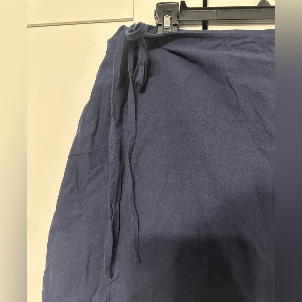 Elegant Navy Wrap Skirt - Picture 2 of 5